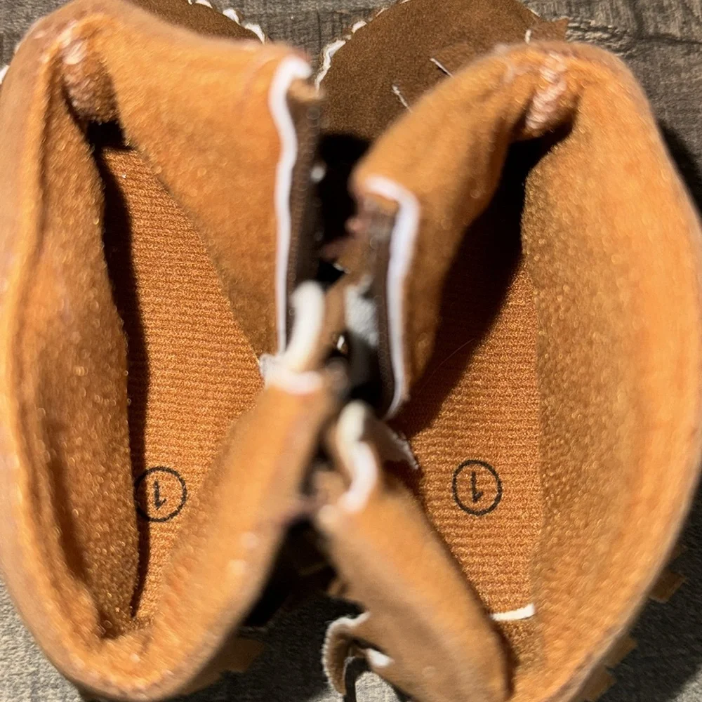 Brown Fringe BABY Moccasins-size 1